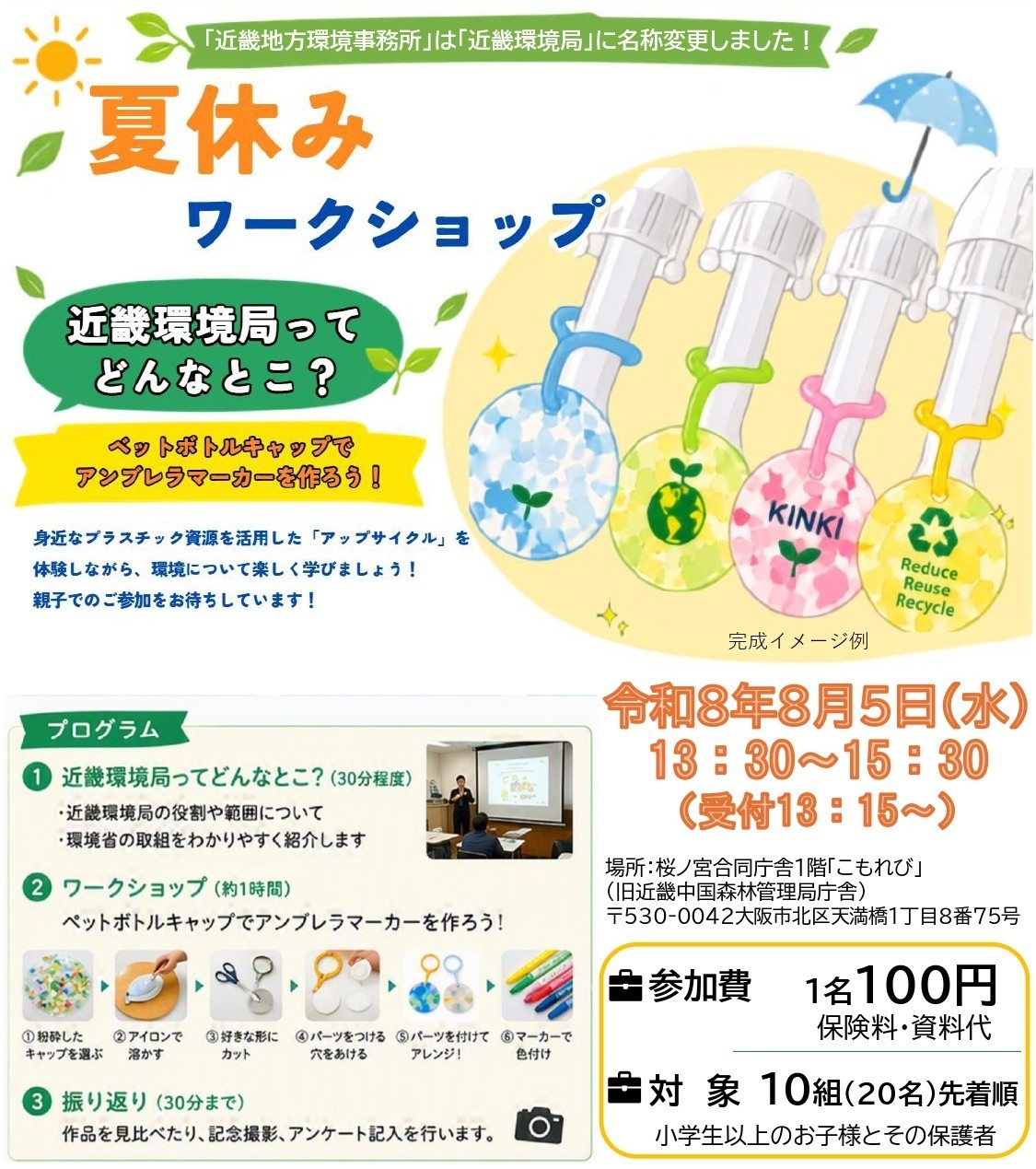 ≪締切延長しました！≫近畿環境局 夏休みワークショップ
